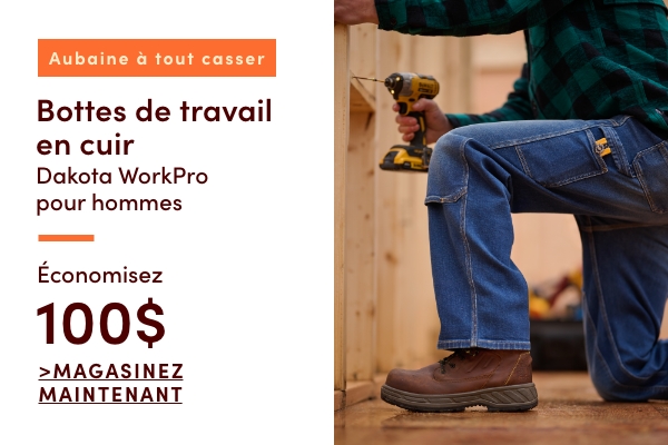 Aubaine à Tout Casser Bottes de travail en cuir Dakota WorkPro pour hommes économisez 100$