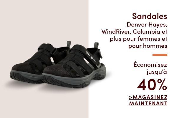 Sandales Denver Hayes, WindRiver, Columbia et plus pour femmes et pour hommes économisez jusqu'à 40%