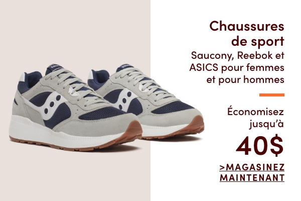 Chaussures de sport Saucony, Reebok et Asics pour femmes et pour hommes économisez jusqu'à 40$