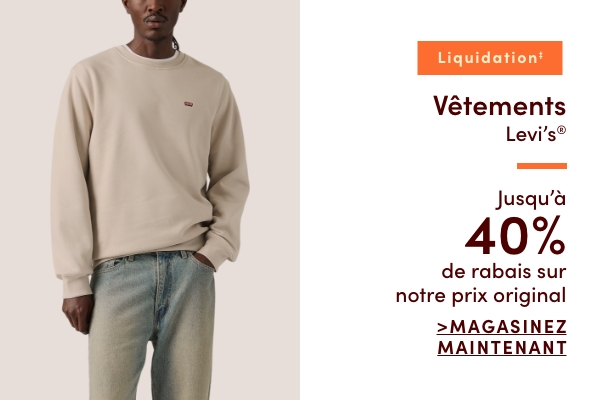 Vêtements Levi's en liquidation jusqu'à 40 % de rabais sur notre prix original