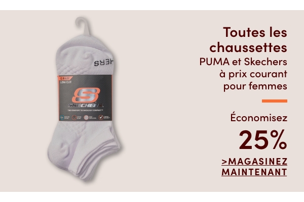 Toutes les chaussettes Puma et Skechers à prix courant pour femmes économisez 25%