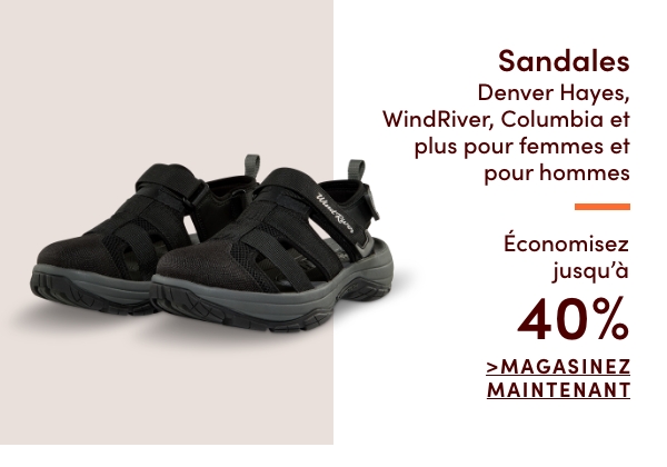 Sandales Denver Hayes, WindRiver, Columbia et plus pour femmes et pour hommes économisez jusqu'à 40%