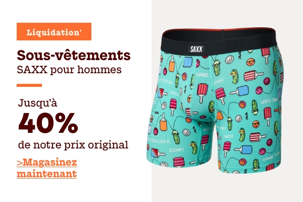 Sous-vêtements SAXX pour hommes en liquidation‡ jusqu'à 40 % de rabais sur notre prix original