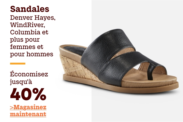Sandales Denver Hayes, WindRiver, Columbia et plus pour femmes et pour hommes économisez jusqu'à 40%