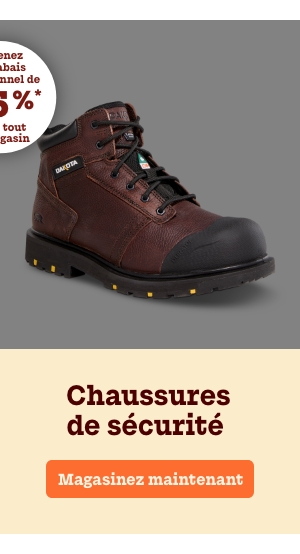 Chaussures de sécurité obtenez un rabais additionnel* de 25 % dans tout le magasin