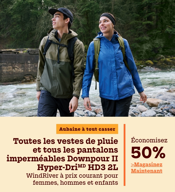 Aubaine à Tout Casser Toutes les vestes de pluie et tous les pantalons imperméables Downpour II Hyper-Dri HD3 2L WindRiver à prix courant pour femmes, hommes et enfants économisez 50%