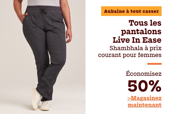 Aubaine à Tout Casser Tous les pantalons Live In Ease Shambhala à prix courant pour femmes économisez 50%