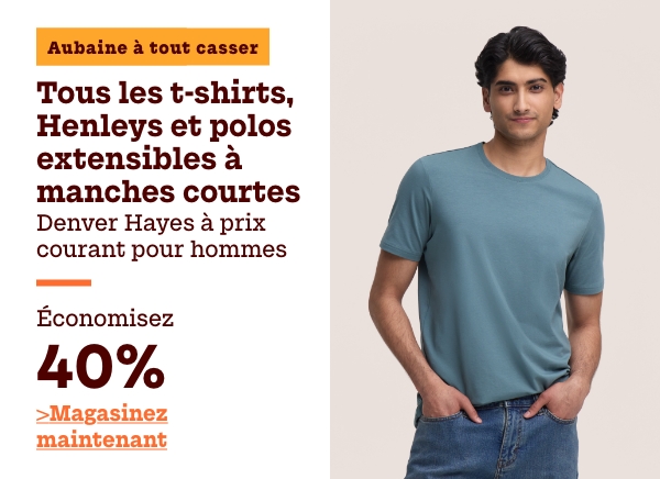 Aubaine à Tout Casser Tous les t-shirts, Henleys et polos extensibles à manches courtes Denver Hayes à prix courant pour hommes économisez 40%
