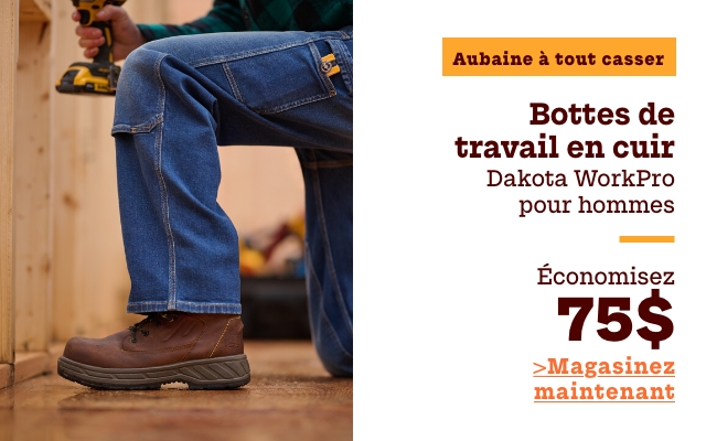 Aubaine à Tout Casser Bottes de travail en cuir Dakota WorkPro pour hommes économisez 75$