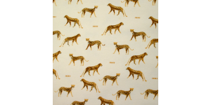 Jersey de coton french terry imprimé panthère fond écru