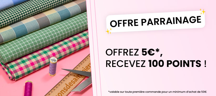 Offre parrainage ! Offrez 5€, recevez 100 points !
