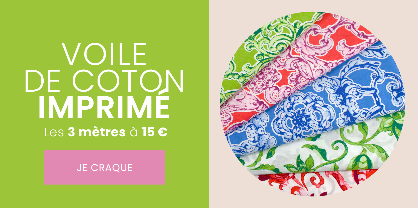 Voile de coton imprimé