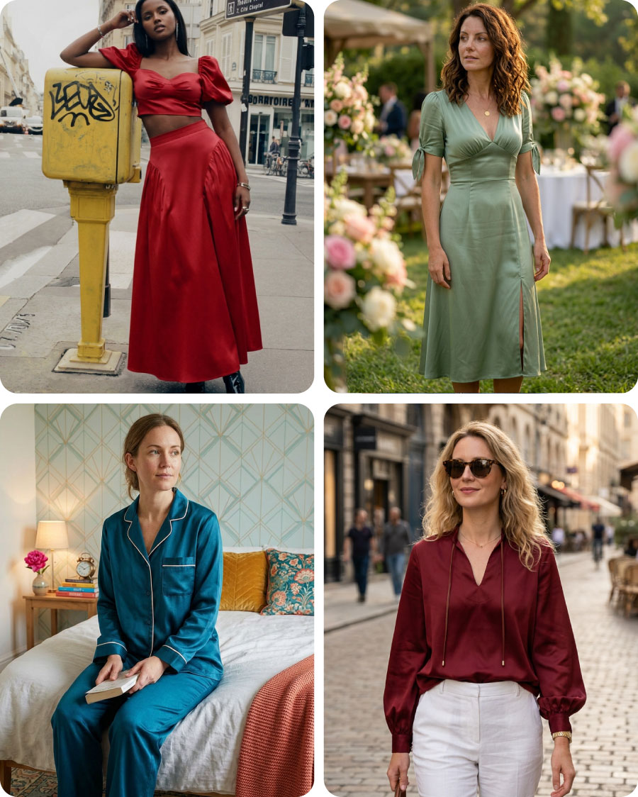 Inspirations en popeline satinée