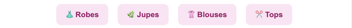 Robes, jupes, blouses, tops