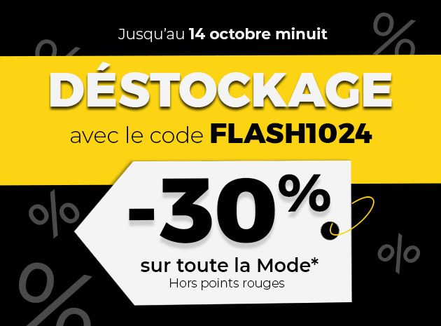 Déstockage -30% sur toute la mode