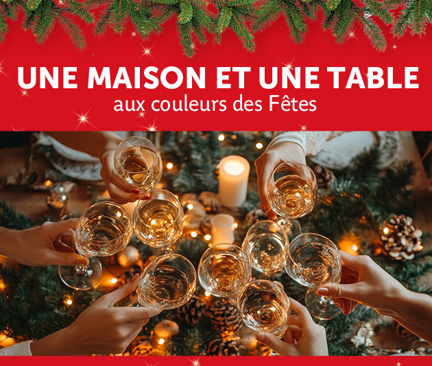 Une maison et une table aux couleurs des Fêtes