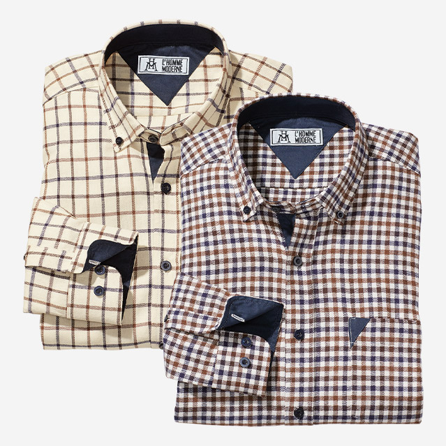 Chemises flanelle british - les 2 - L'Homme Moderne