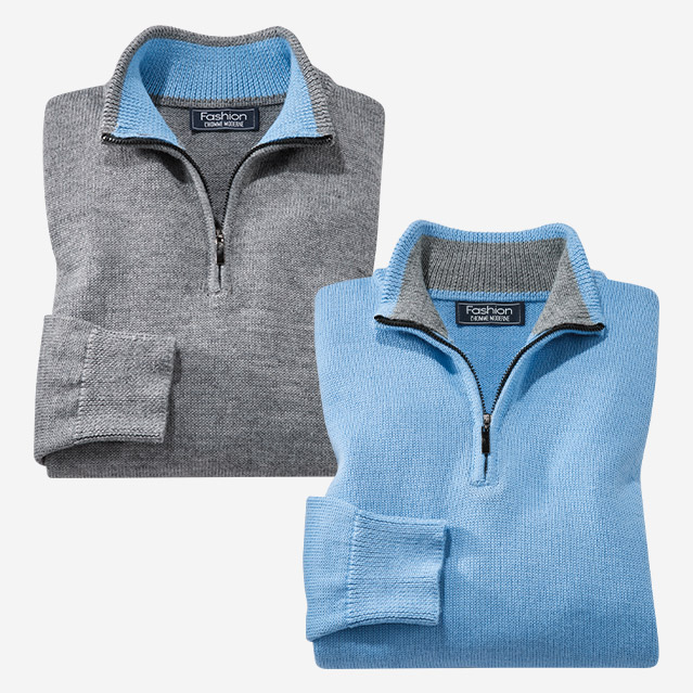 Pulls zippés laine - les 2 - L'Homme Moderne