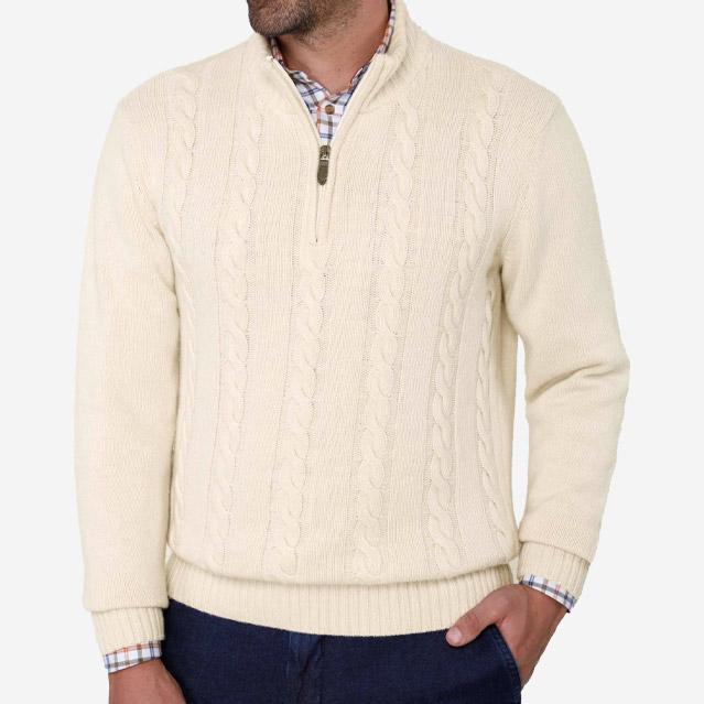 Le pull torsades laine et cachemire