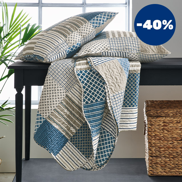 Couvre-lit et 2 taies bâbord BlanClarence - L'Homme Moderne