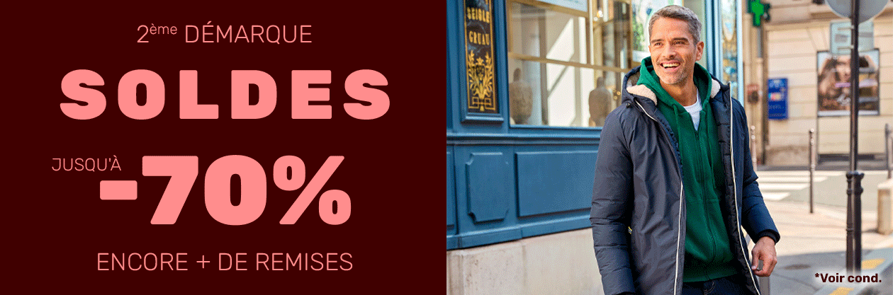 Soldes, jusqu'à -70% - 2ème démarque 