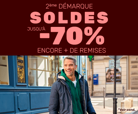 Soldes 2ème démarque jusqu'à -70% - L'Homme Moderne