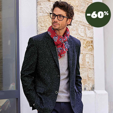 Veste tweed laine et soie - L'Homme Moderne