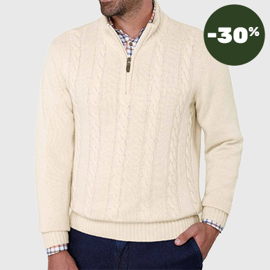 Pull torsades laine & cachemire - L'Homme Moderne