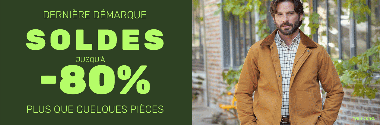 Soldes dernière démarque jusqu' -80% -L'Homme Moderne