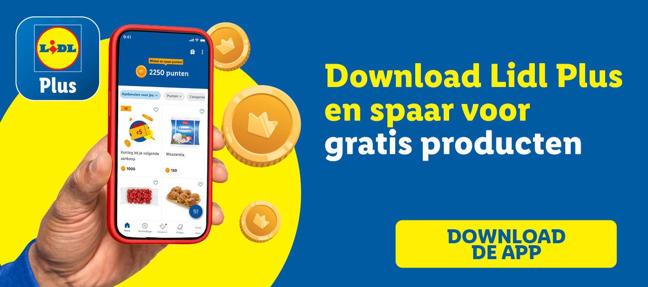 Download Lidl Plus en spaar voor gratis producten