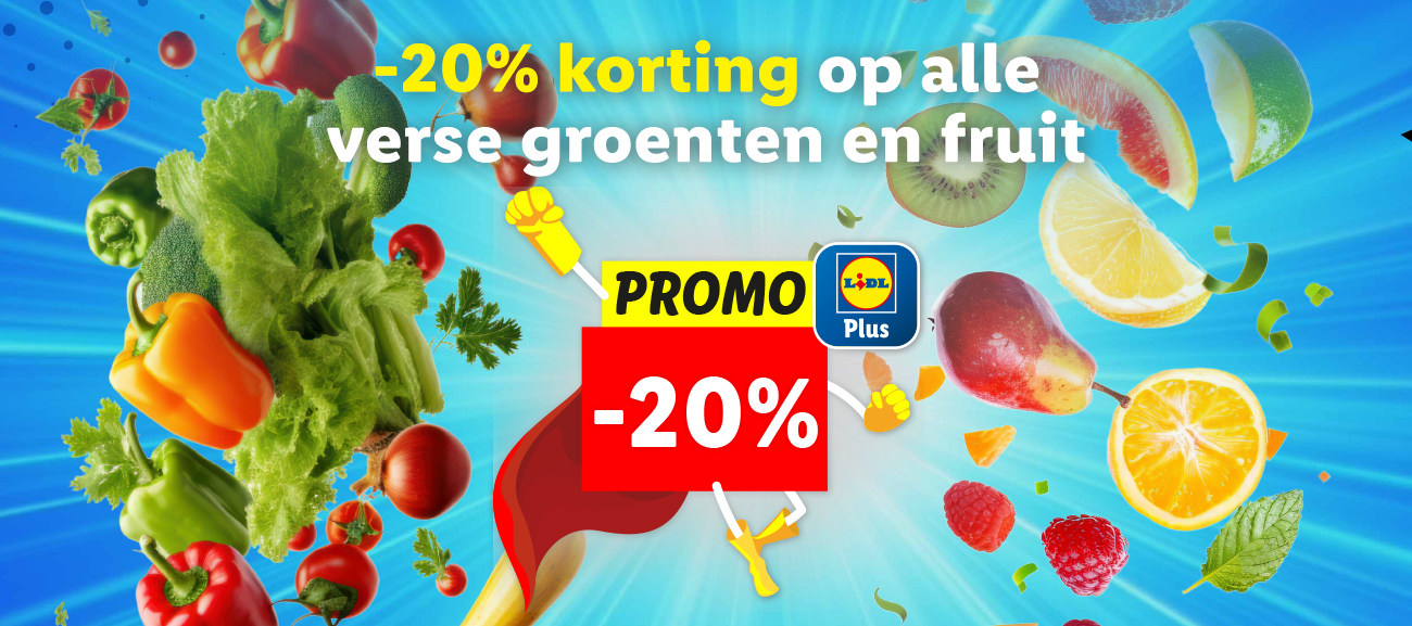 -20% op alle verse groenten en fruit