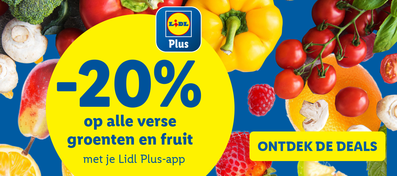 -20% op alle verse groenten en fruit