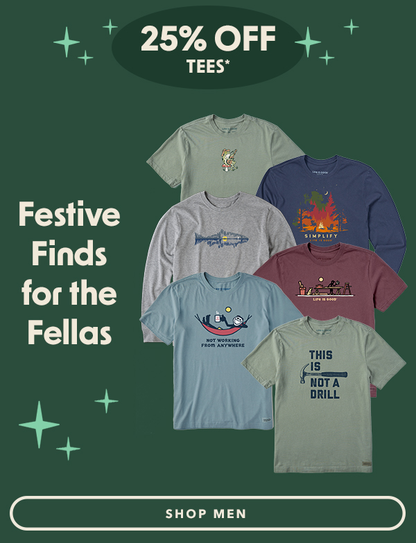 25% off men's tees