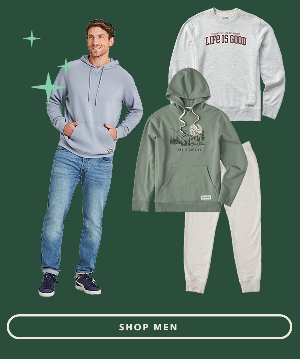 25% off men's sweats and layers