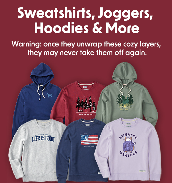 Sweatshirts, joggers, hoodies and more