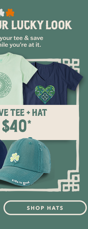 Tee + hat 2 for $40. Shop hats