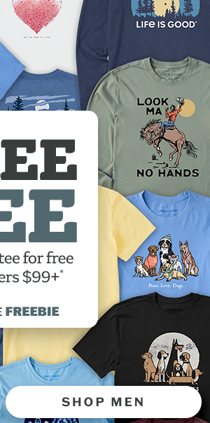 Free tee! Score any tee for free with orders $99+. Shop men. Use code FREEBIE