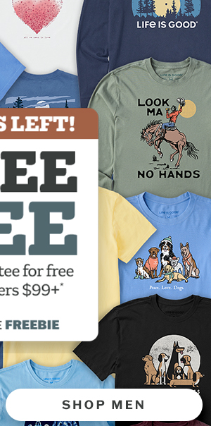 Hours left! Score any tee for free with orders $99+. Shop men. Use code FREEBIE