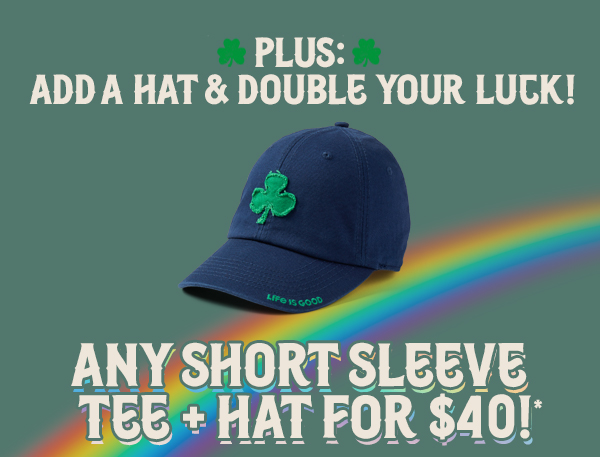 Any short sleeve tee + hat for $40!