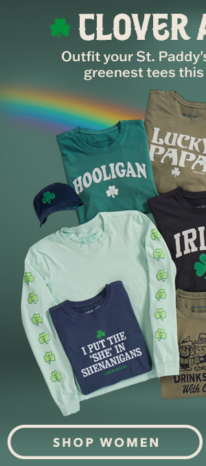 Clover all over. Shop women's St Pat's tees