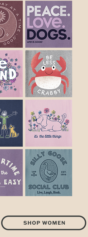 Shop women's tees with meaningful messages. 