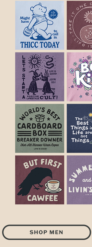 Shop men's tees with meaningful messages. 