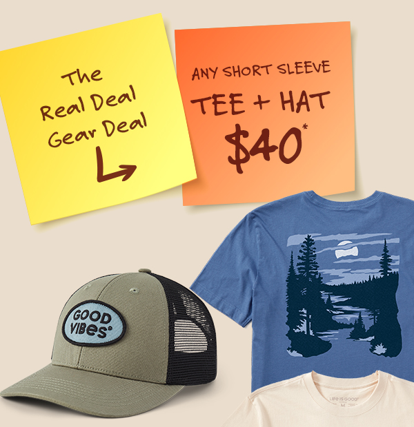 Any short sleeve tees and hat for $40.