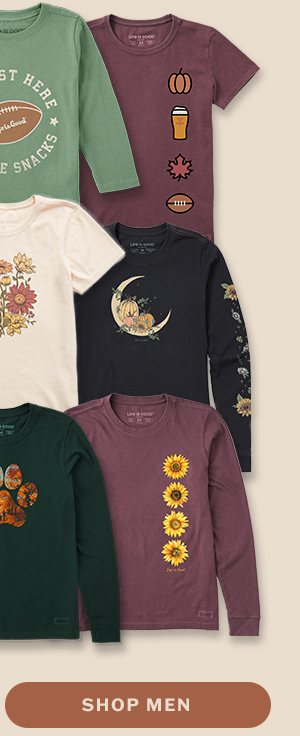 From touchdowns to trail walks, these men's tees are always a win.