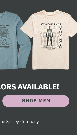 Select tees are available for 72 hours, and once they're gone, they're gone. Shop men.