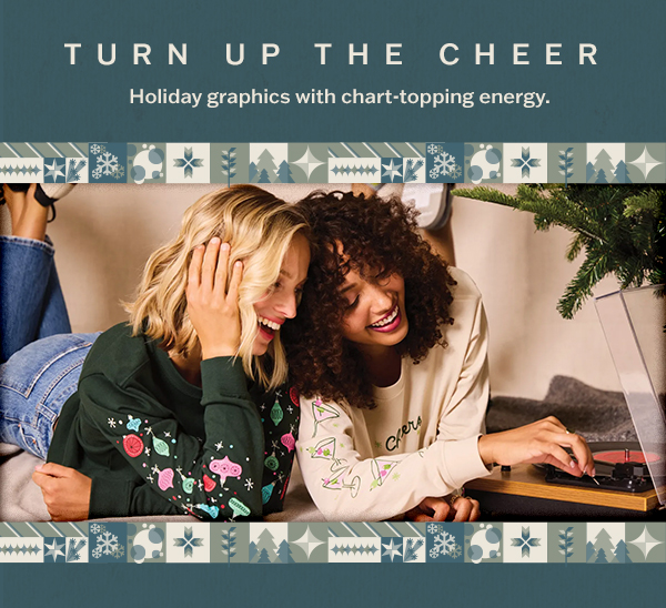 Holiday graphics with chart-topping energy.