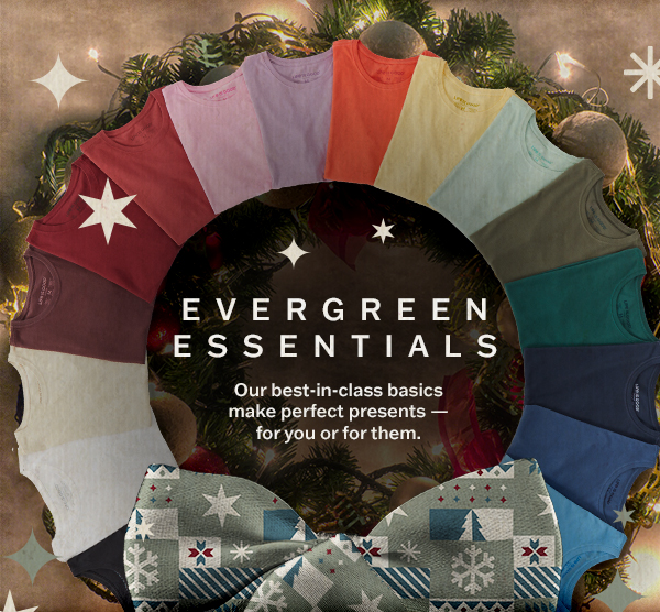 25% off evergreen essentials. Shop solid tees.