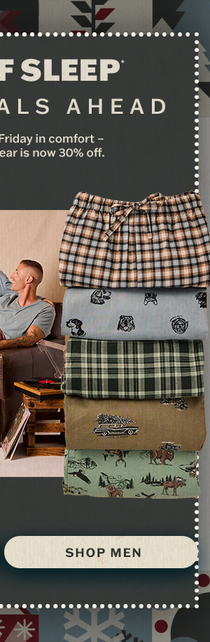 30% off men's sleepwear.