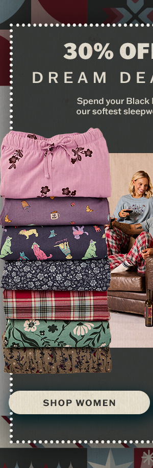 30% off women's sleepwear.