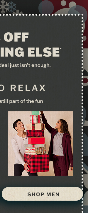 30% of cozy sweats for men.